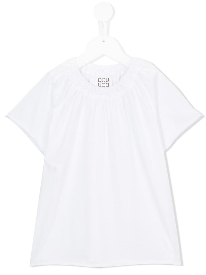 Ruched T-shirt - Kids - Cotton - 4 Yrs, White, Douuod Kids