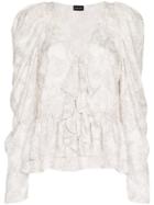 Magda Butrym Cefalu V-neck Silk Blouse - White