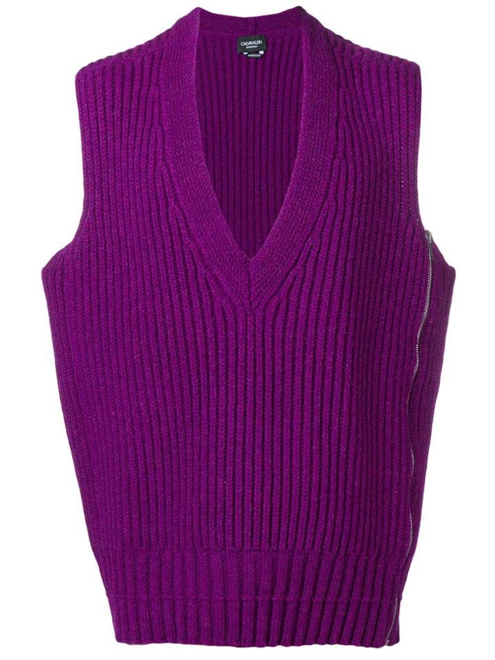 Calvin Klein 205w39nyc Longline Sweater Vest - Pink & Purple