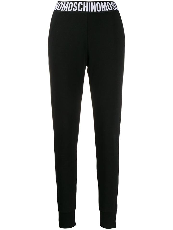 Moschino Fitted Logo Track Pants - Black