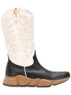 Texas Robot Slip-on Cowboy Boots - White