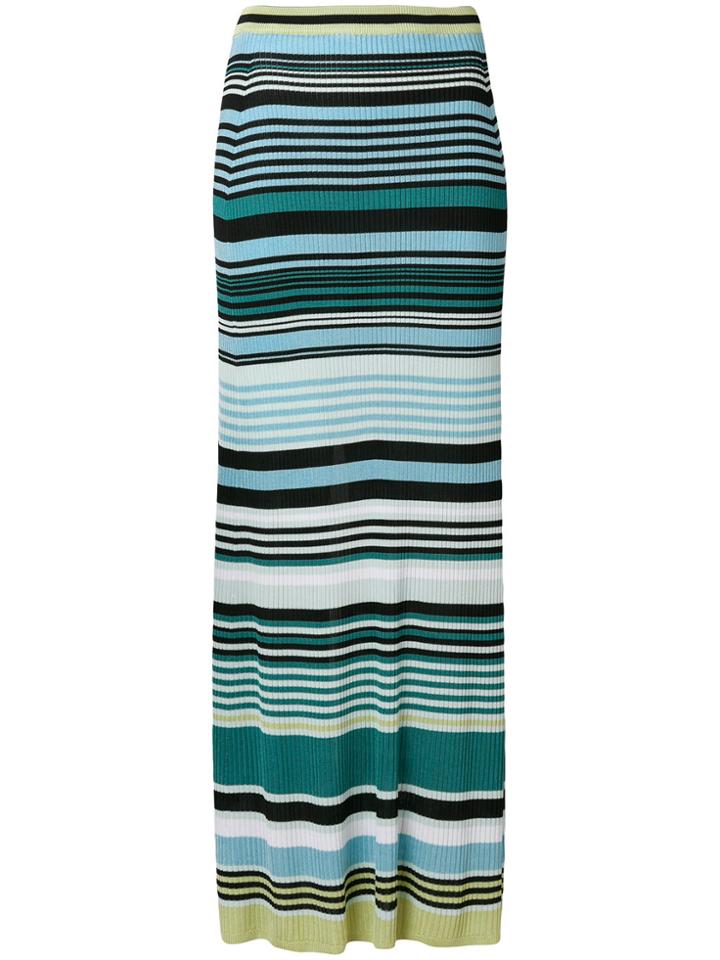 Diesel Black Gold Striped Maxi Skirt - Blue