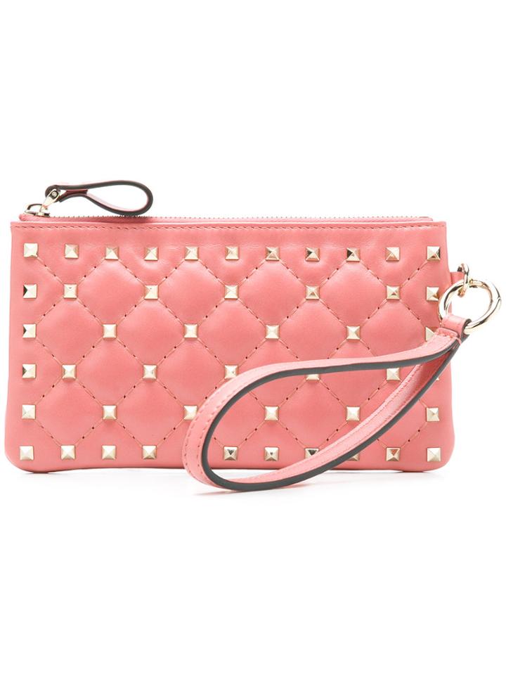 Valentino Rockstud Spike Pouch Purse - Pink & Purple