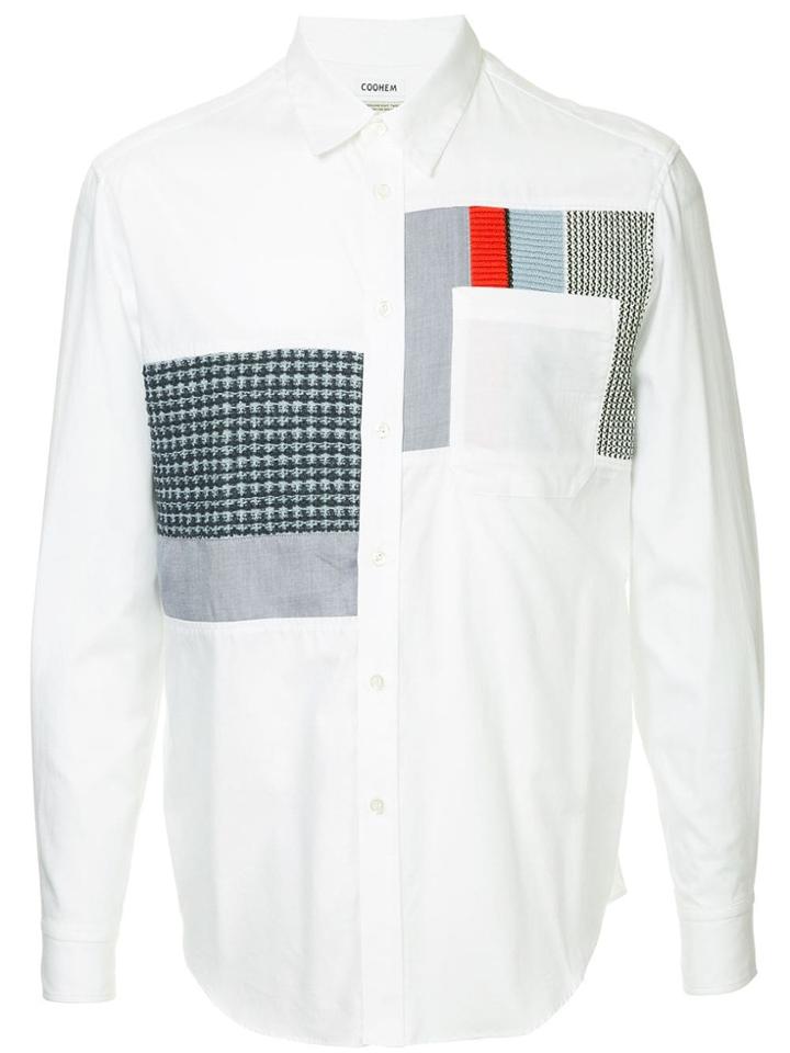 Coohem Tweed Patchwork Shirt - White