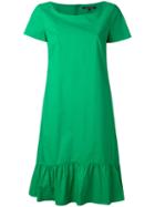 Luisa Cerano - Gathered Hem Flared Dress - Women - Cotton - 34, Green, Cotton