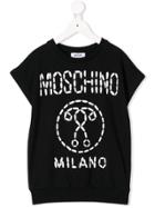 Moschino Kids Teen Trompe L'oeil Logo T-shirt - Black