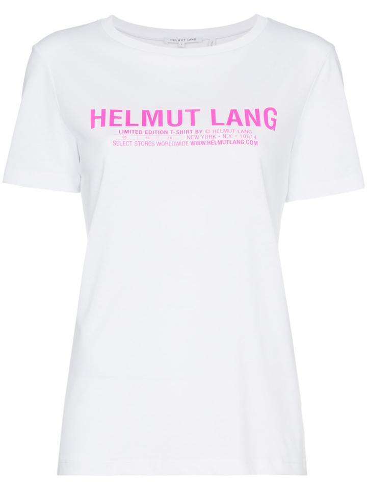 Helmut Lang Logo Print Slim Fit Cotton T Shirt - White