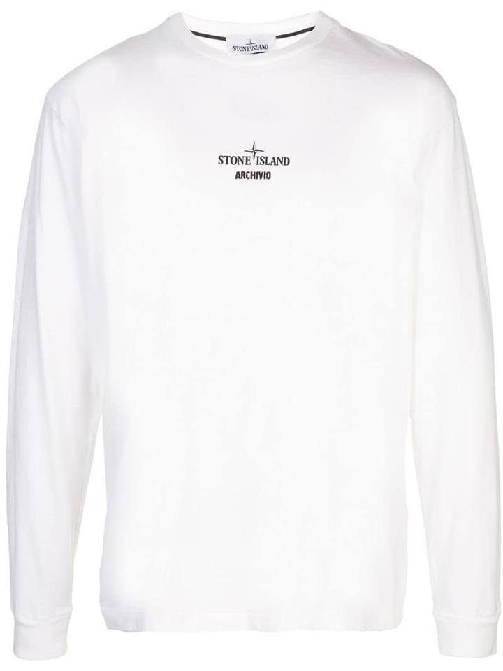 Stone Island Logo Print Shirt - White