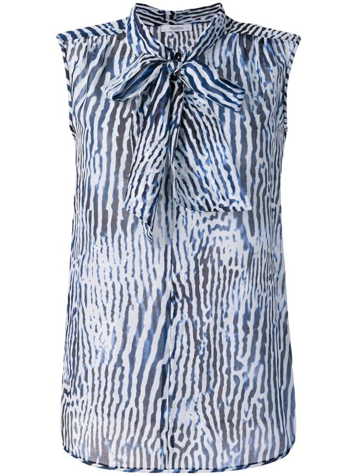 Max Mara Pussy Bow Blouse - Blue