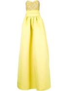 Marchesa Notte Strapless Ball Gown, Women's, Size: 14, Yellow/orange, Polyester