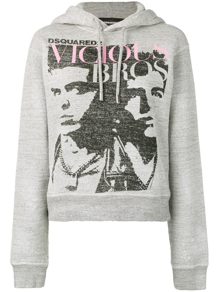 Dsquared2 Vicious Bros Hoodie - Grey