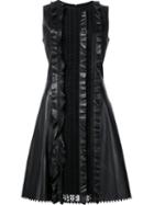 Carolina Herrera Leather And Lace Dress, Women's, Size: 4, Black, Silk/spandex/elastane/leather