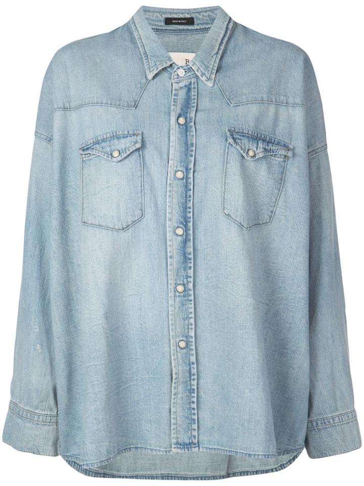 R13 Oversized Western Shirt - Blue
