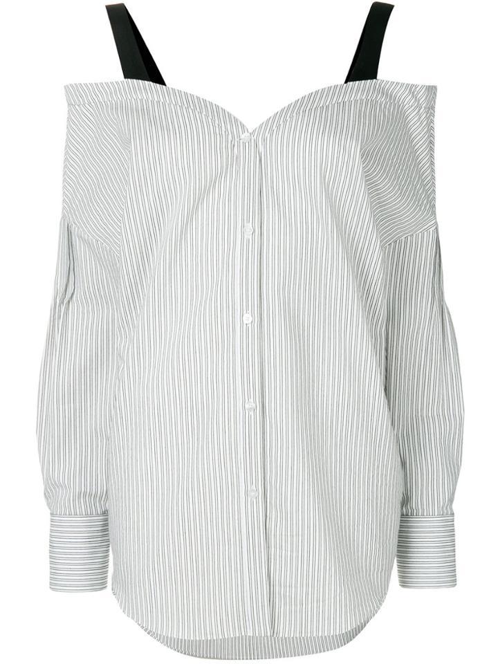 Dorothee Schumacher Striped Off Shoulder Shirt - White