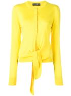 Dolce & Gabbana Knot Hem Cardigan, Women's, Size: 38, Yellow/orange, Silk