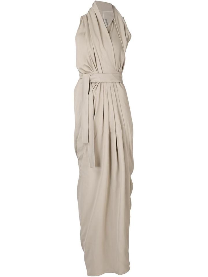 Rick Owens Draped Maxi Dress, Women's, Size: 40, Nude/neutrals, Viscose