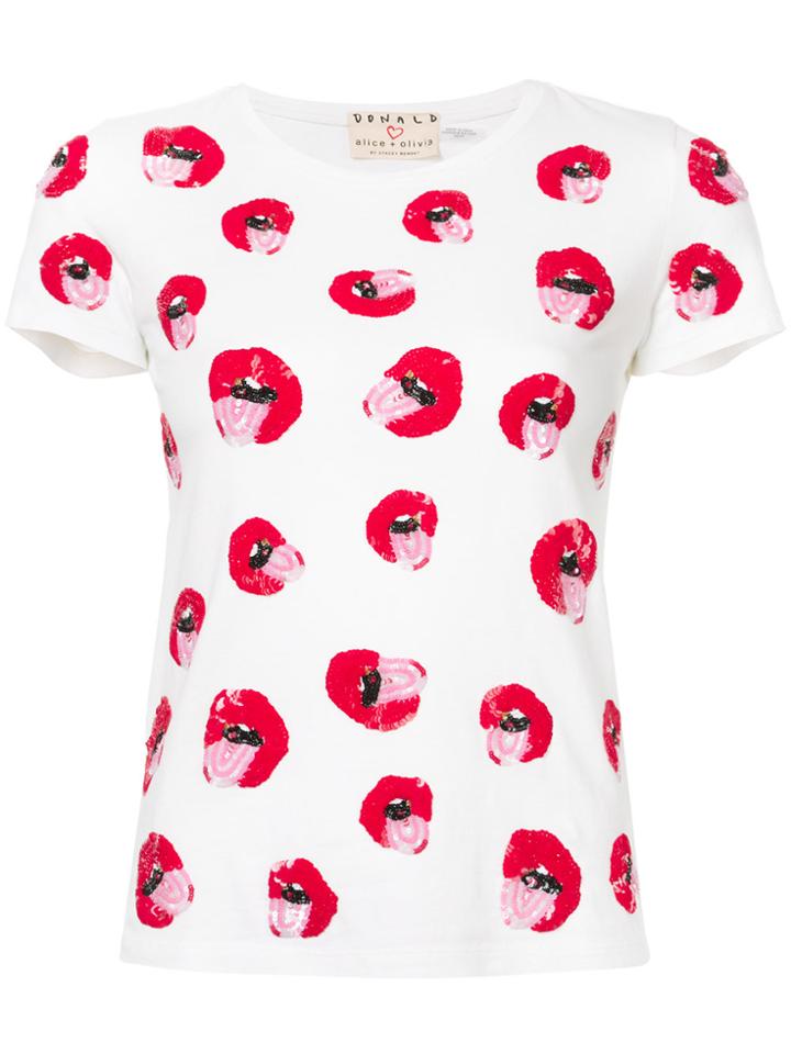 Alice+olivia Poppy Print T-shirt - White