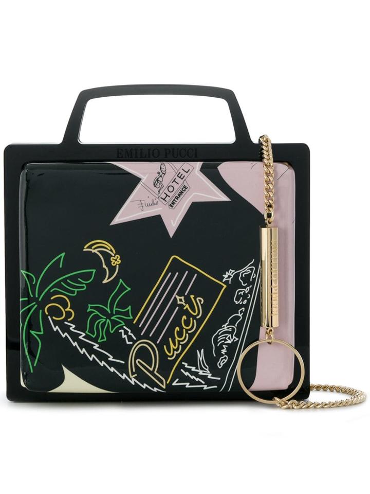 Emilio Pucci Printed Accordion Bag - Black