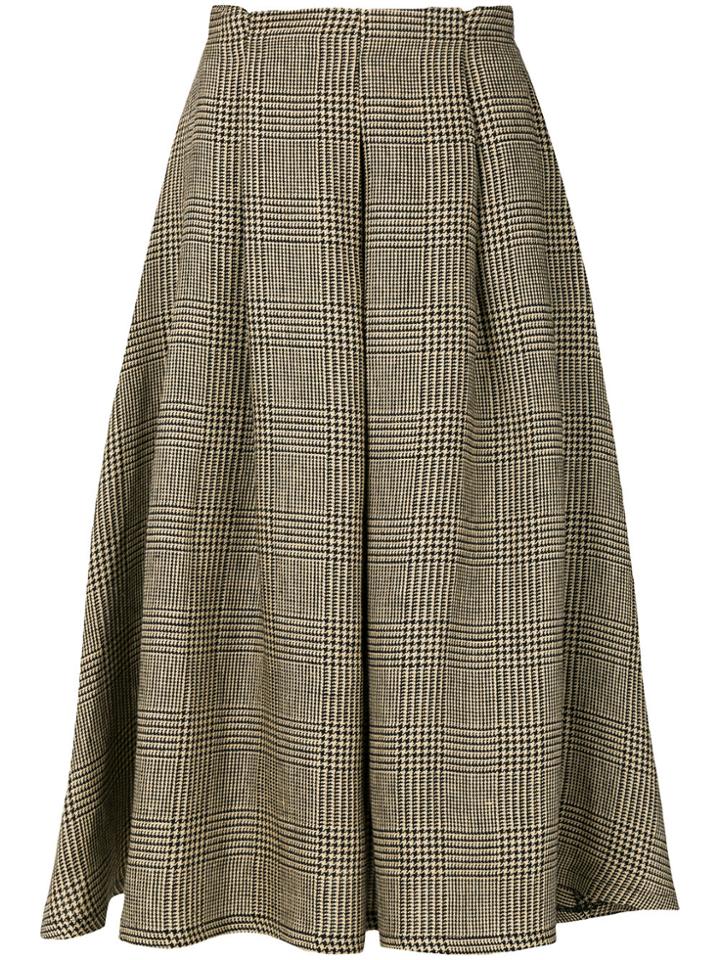 Société Anonyme Houndstooth Print Midi Skirt - Nude & Neutrals