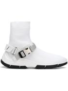 Prada Buckle Sock-fit Sneakers - White