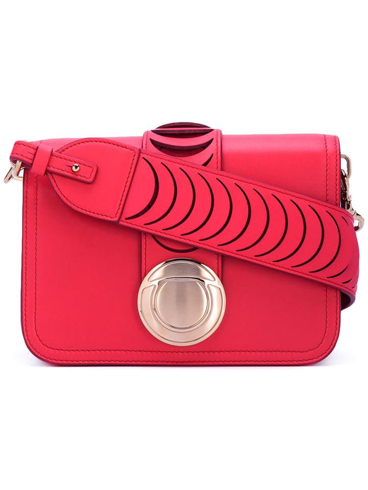 Salvatore Ferragamo - Cut Out Shoulder Bag - Women - Calf Leather - One Size, Red, Calf Leather
