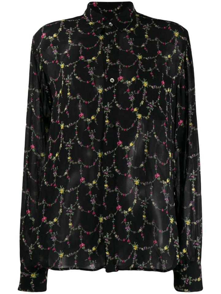 Junya Watanabe Floral Print Blouse - Black