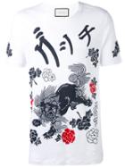 Gucci - L'aveugle Par Amour Dragon T-shirt - Men - Linen/flax - S, White, Linen/flax