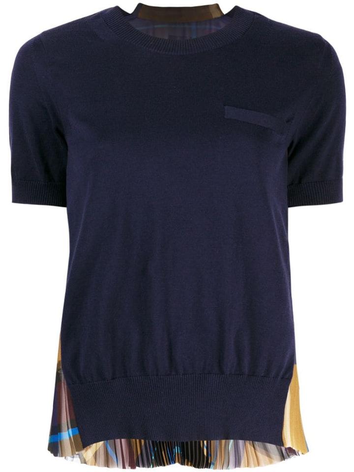 Sacai Contrast Reverse Top - Blue