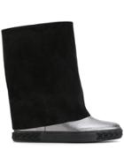 Casadei Metallic Mid-calf Boots - Black