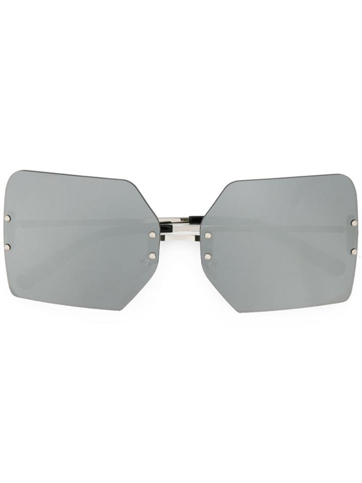 Zambesi Zambesi X Linda Farrow Hexagon Sunglasses - Metallic