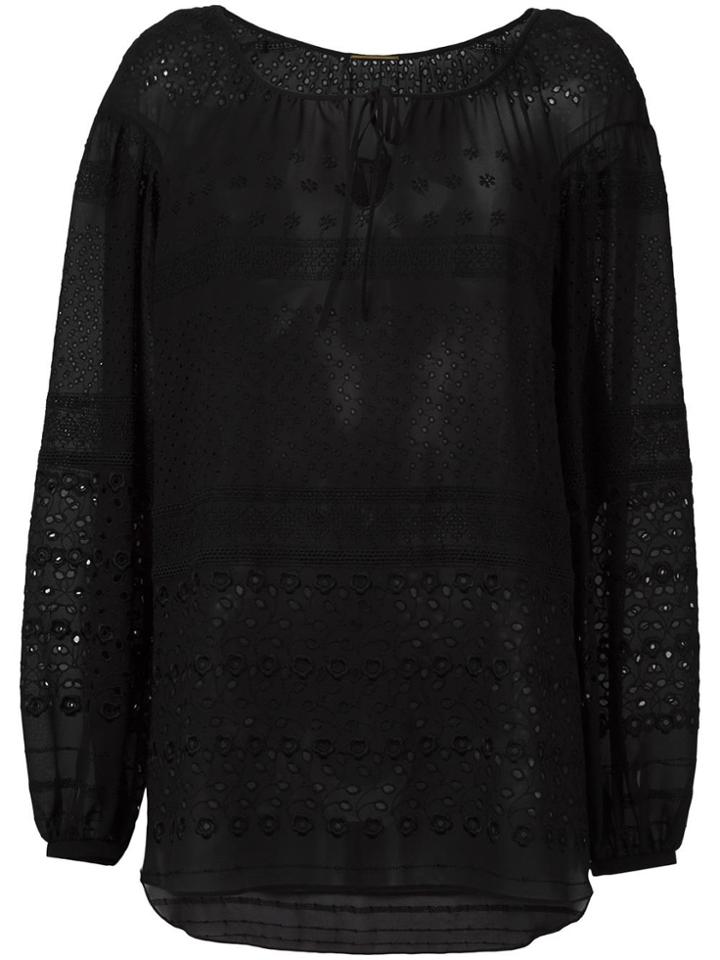 Saint Laurent Broderie Anglaise Gypsy Blouse - Black
