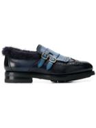 Santoni Double Buckle Monk Shoes - Blue
