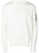 Cp Company Logo Patch Sweater - White