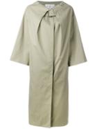 Tsumori Chisato - Collar-belted Coat - Women - Cotton/cupro - M, Women's, Green, Cotton/cupro