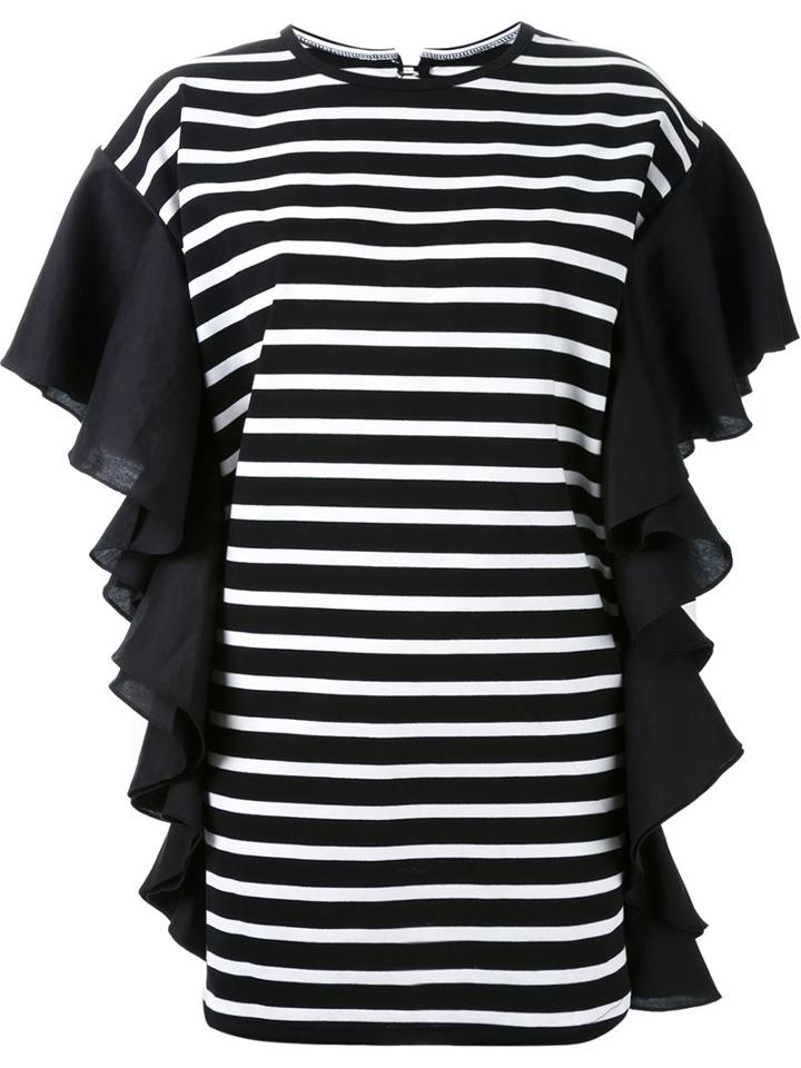 Dresscamp Ruffled Edge Mini Dress, Women's, Size: 38, Black, Cotton