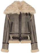 Faith Connexion Aviator Shearling Jacket - Neutrals