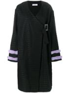 Saks Potts Fur-trimmed Kimono Coat, Women's, Size: 1, Black, Cotton/mink Fur