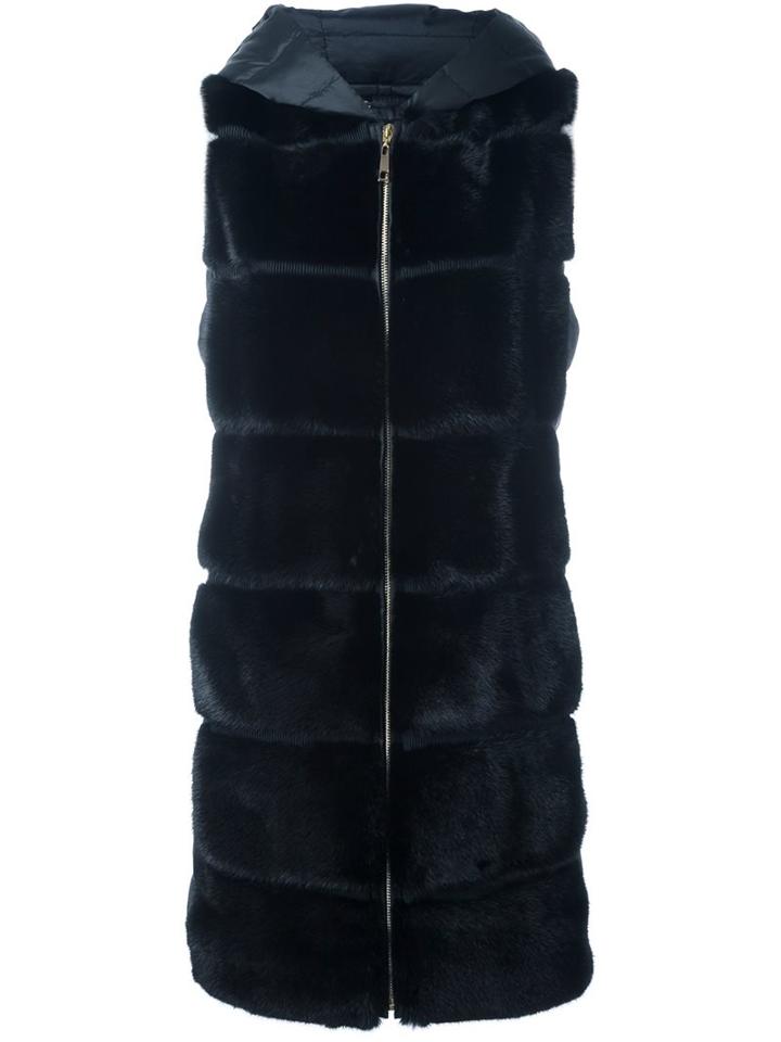Liska Mink Fur Panelled Puffer Coat