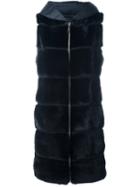 Liska Mink Fur Panelled Puffer Coat