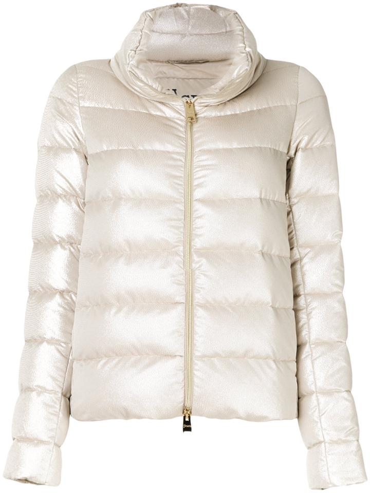 Herno Zip Up Collar Puffer Jacket - Nude & Neutrals