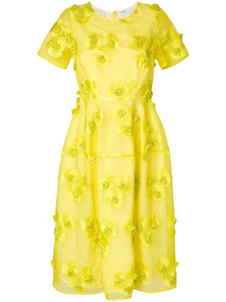 P.a.r.o.s.h. Embroidered Flower Dress - Yellow & Orange