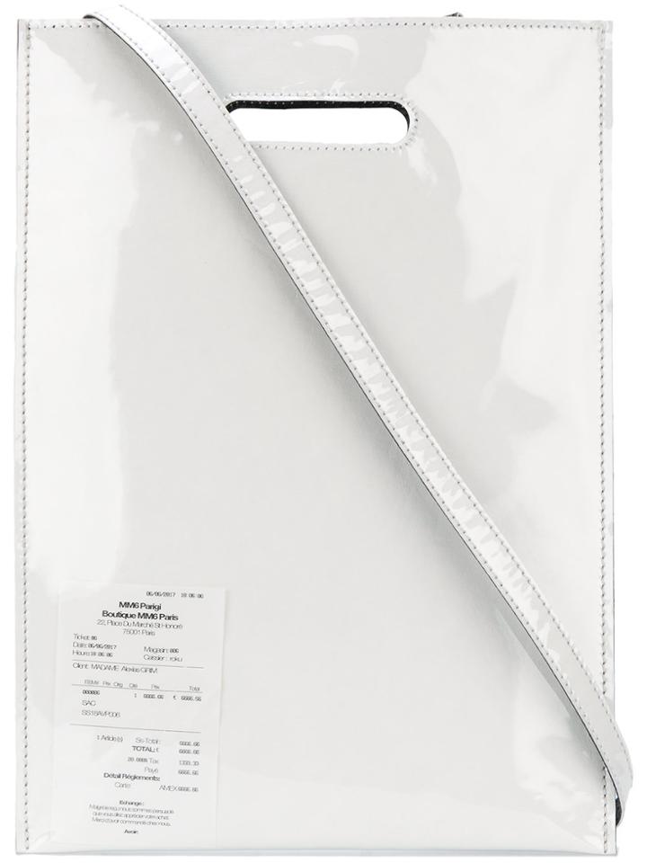 Mm6 Maison Margiela Receipt Shoulder Tote - White