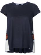 Sacai Flared Calligraphy Print T-shirt, Women's, Size: 3, Blue, Linen/flax/polyester