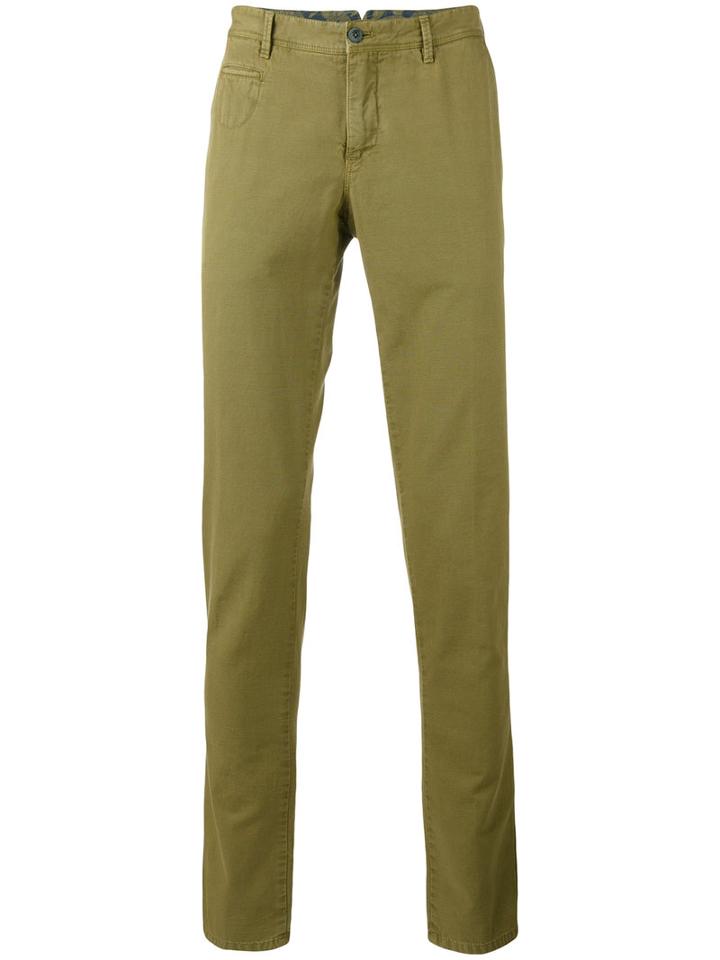 Pt01 - Illustrated Chino Trousers - Men - Cotton/linen/flax - 46, Green, Cotton/linen/flax