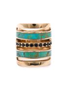 Pamela Love Inlay Ring, Women's, Size: 6, Yellow/orange, Brass/turquoise/spinel