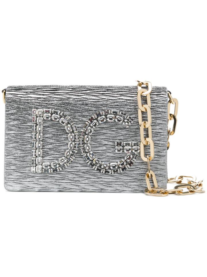 Dolce & Gabbana Small Logo Shoulder Bag - Metallic