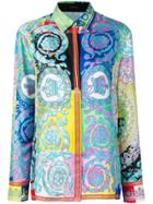 Versace Technicolor Baroque Print Blouse - Blue