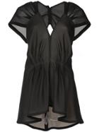 Victoria Beckham Gathered Waist V-neck Blouse - Black