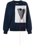 Maison Margiela Embroidered Heart Motif Sweatshirt - Blue