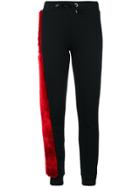 Philipp Plein Faux Fur Panel Sweatpants - Black